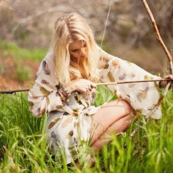 Show Me Your Mumu Kimono ~ in Feather 🪶 Print - Picture 2 of 14